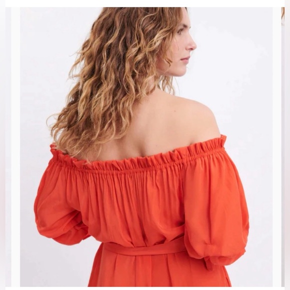 Mersea Tulum Women’s Dress In Sunset Coral/ Orange Size Medium - Picture 4 of 15